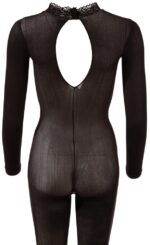 Mandy Mystery - Hel Catsuit Sort med Skrittåpning