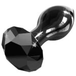 ICICLES No.78 - Sort Buttplug av Glass med Diamant