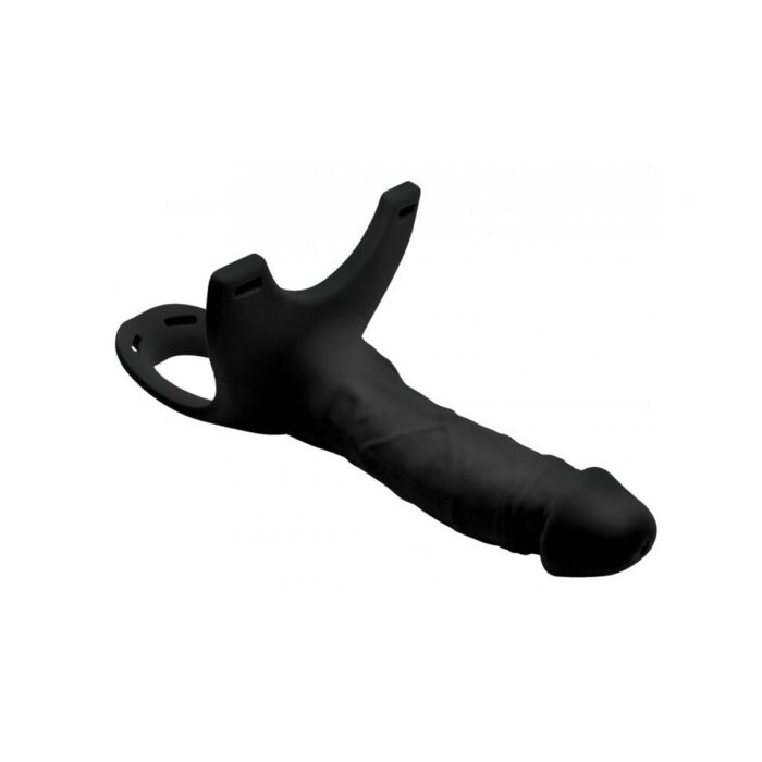 Size matters - Hul silikon strap-on dildo - Sort