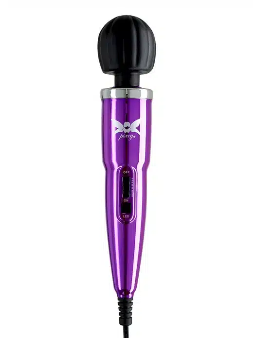 122-f6000-v-massasjestav-pixey-silence-stille-lydloes-massagewand-02 Pixey Silence - Heftig Massasjestav med ledning - Lilla - Bilde 1