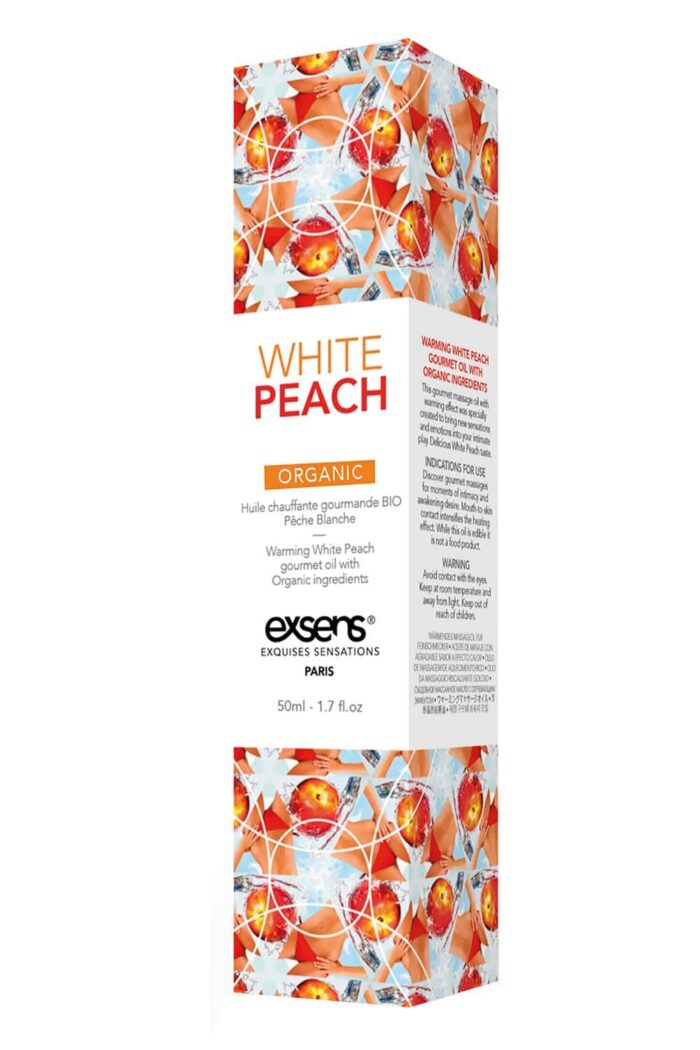 EXSENS - Organic Varmende massasjeolje - White Peach - Hvit Fersken
