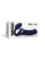 Strap-on-Me - Stroppeløs Strap On med Vibrasjoner og Slikkefunksjon - XL - Blå - Bilde 3