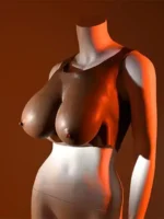 GENDER X - Breast Plate E-Cup - Bryst protese - Mørk hudfarge - Bilde 4