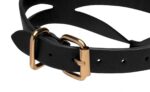 Master Series - Bondage Baddie Collar With O-ring  - Sort/Gull