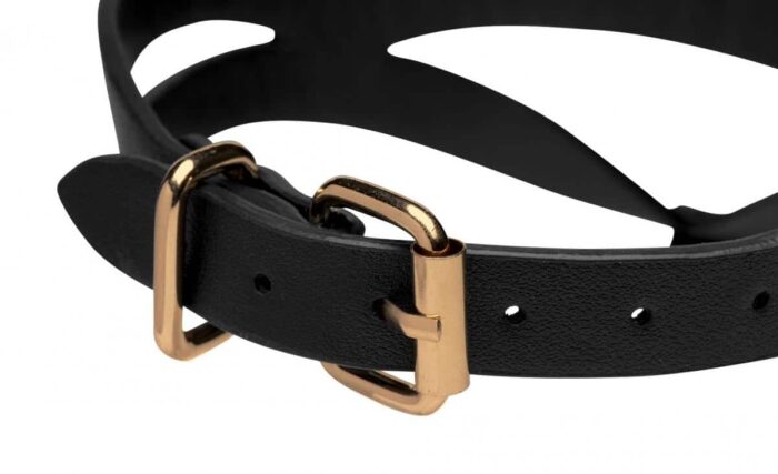 Master Series - Bondage Baddie Collar With O-ring  - Sort/Gull