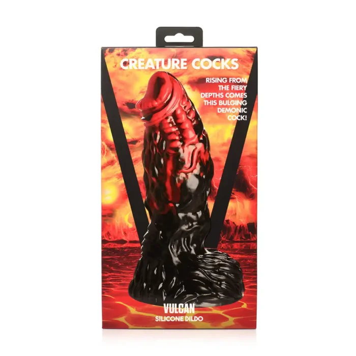 Creature Cocks - Vulcan - Silikon Dildo - Sort/Rød - Bilde 3