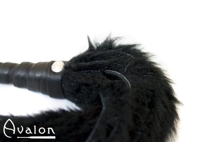 Avalon - GRIFFIN - Flogger med Lær og Pels, Svart