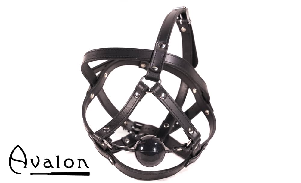 Avalon - TRAPPED - Hodeharness i lær med gag