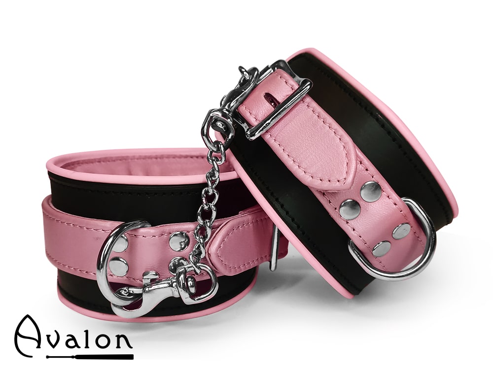 Avalon - ALCHEMY - Polstrede Fotcuffs - Lys Rosa og sort