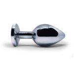 BQS - Buttplug i metall med Krystall - Rød - Medium