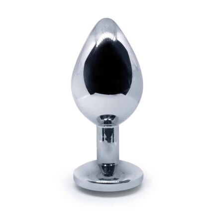 BQS - Buttplug i metall med Krystall - Rød - Medium