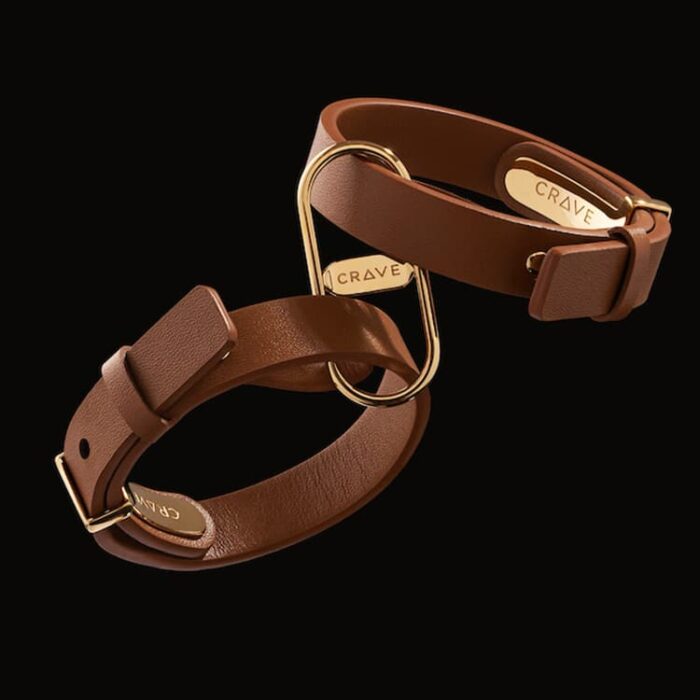 Crave - ICON cuff - Armbånd og cuffs i lær - Brun og Gull - Bilde 3