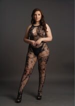 Le Desir - Frekk nettingcatsuit med blomstermønster- Plus size