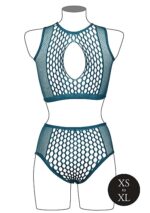 Le Desir - Key-Hole Fishnet Undertøysett - XS-XL - Blå