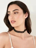 Gnist - Choker med blondedetaljer - 03 - Sort - Bilde 2