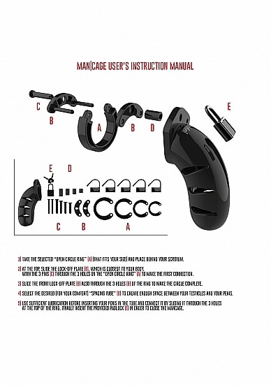 Man Cage - Model 2 - Kuklås 3,5" - Sort
