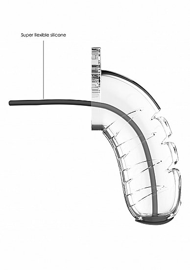 Man Cage - Model 16 - Kuklås 4,5" med Penisplugg - Transparent