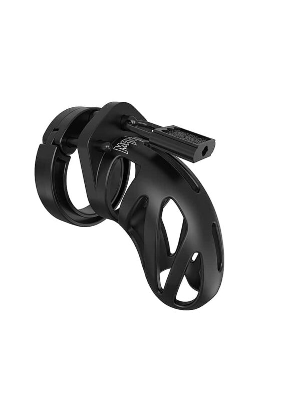 Man Cage - Model 24 - Kuklås 3,5" 9 cm - Silikon - Sort
