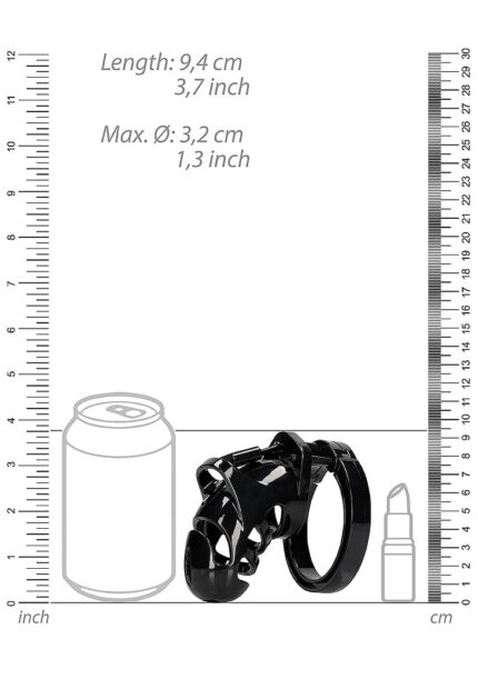 Man Cage - Model 25 - Kuklås 3,5" 9 cm - Sort