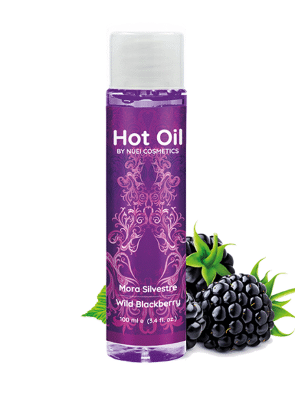 NUEI - HOT OIL - Varmende Massasjeolje - Bjørnebær - 100ml
