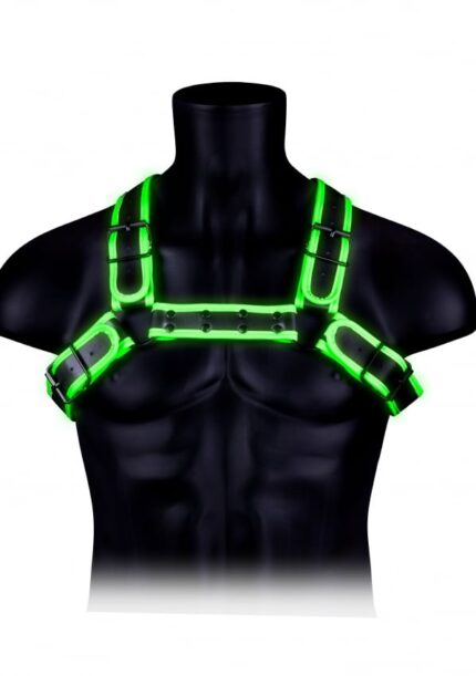 Ouch! Chest Bulldog Harness - Glow In The Dark