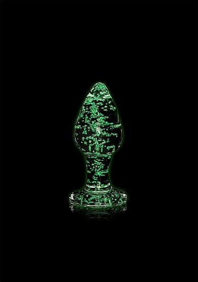 Ouch! Glass Buttplug - Glow in the Dark - Medium