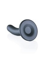 OUCH! - Smooth Silicone - Enkel dildo med sugekopp - Gun Metall