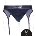 Ouch! Vibrating Strap-on Thong med Strømpebånd - M/L