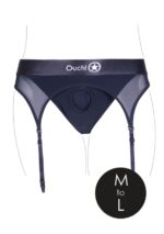 Ouch! Vibrating Strap-on Thong med Strømpebånd - M/L