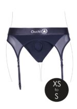 Ouch! Vibrating Strap-on Thong med Strømpebånd - XS/S