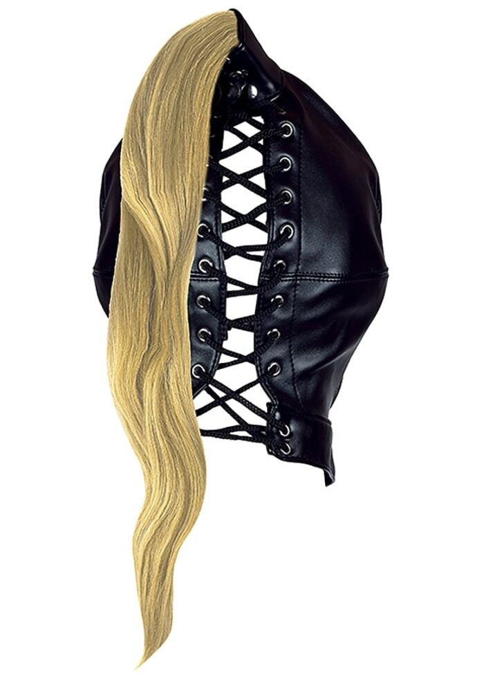 OUCH! - Xtreme - Bondage Maske Med Blond Hestehale - Sort
