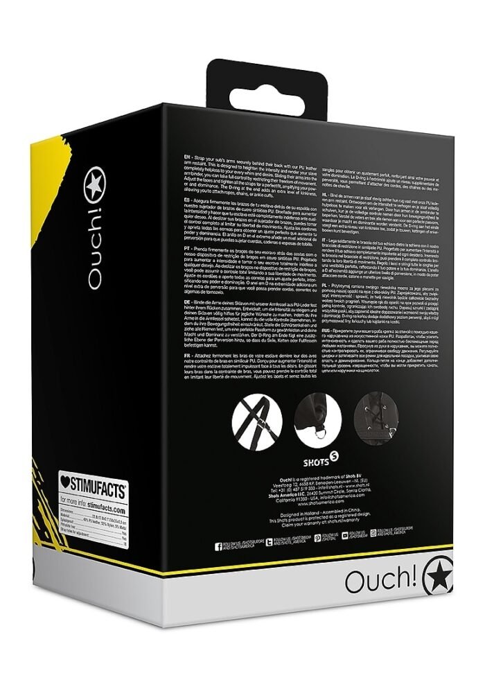 OUCH! - Xtreme - Lace-Up Arm Restraints - Sort