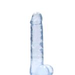 Realrock – Crystal Clear – Realistisk Dildo med Pung – Blå - 17 cm