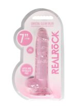 Realrock – Crystal Clear – Realistisk Dildo med Pung – Rosa - 17 cm - Bilde 6