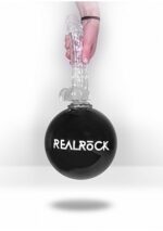 Realrock – Crystal Clear – Dildo med pung og sugekopp – Grønn - 21 cm