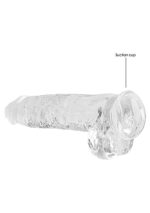 Realrock – Crystal Clear – Realistisk Dildo med Pung – Transparent - 23 cm