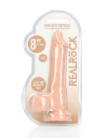 Realrock - Dildo med pung - 8inch/21,8 cm - Lys hudfarge - Bilde 8