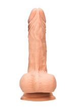 RealRock - Dildo med pung - 10" / 27 cm - Lys hudfarge