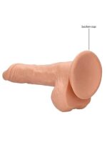 RealRock - Dildo med pung - 10" / 27 cm - Lys hudfarge