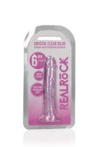Realrock – Crystal Clear – Enkel Realistisk Dildo – Rosa - 14.5 cm