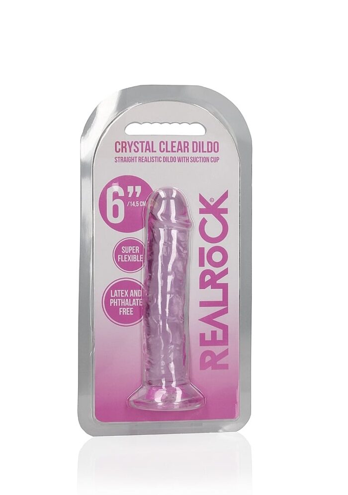 Realrock – Crystal Clear – Enkel Realistisk Dildo – Rosa - 14.5 cm