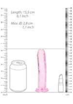 Realrock – Crystal Clear – Enkel Realistisk Dildo – Rosa - 14.5 cm