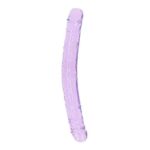 Realrock – Crystal Clear – realistisk Dobbeldildo – Lilla - 34 cm