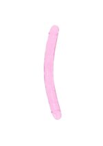 Realrock – Crystal Clear – Realistisk Dobbeldildo – Rosa - 45 cm