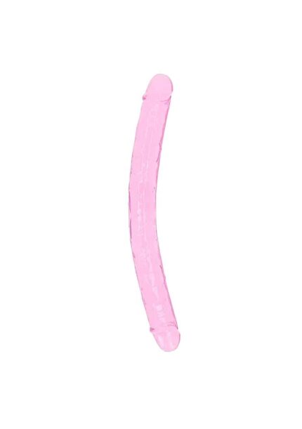 Realrock – Crystal Clear – Realistisk Dobbeldildo – Rosa - 45 cm