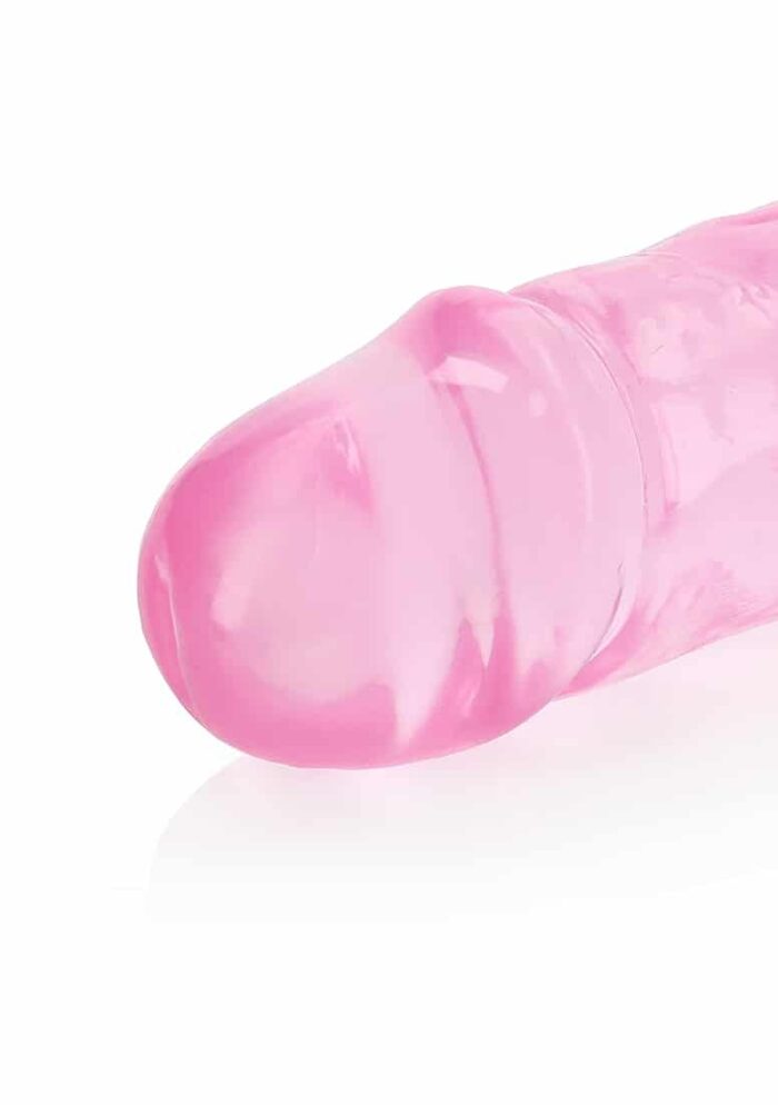 Realrock – Crystal Clear – Realistisk Dobbeldildo – Rosa - 45 cm