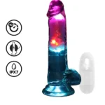 Realrock - Oppladbar vibrator med pung - LED lys - 7"