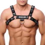 Red Leather - Harness i lær - Sort L/XL