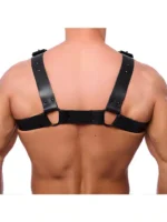 Red Leather - Bulldog Harness i sort lær med sorte detaljer - S/M - Bilde 2