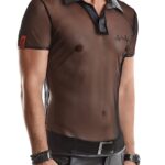 Regnes Fetish Planet - Roberto - Mesh poloskjorte med wetlook detaljer 